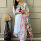 Rajwada White Embroidered Chanderi Silk Stitched Kurta Salwar Set For Women