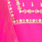 Rajwada Pink Viscose Embroidered Stitched Kurta Set For Women