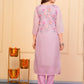 Rajwada Lavender Organza  Embroidered Stitched Kurta Set For Women