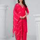 Rajwada Red Viscose Rayon Embroidered Stitched Kurta Set For Women