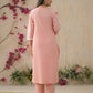 Rajwada Peach Cotton Blend Embroidered Stitched Kurta Set For Women