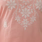 Rajwada Peach Cotton Blend Embroidered Stitched Kurta Set For Women