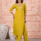 Rajwada Yellow Silk Blend Embroidered Stitched Kurta Set For Women