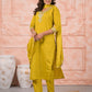 Rajwada Yellow Silk Blend Embroidered Stitched Kurta Set For Women