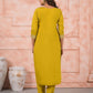 Rajwada Yellow Silk Blend Embroidered Stitched Kurta Set For Women