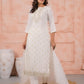 Rajwada White Viscose Rayon Embroidered Stitched Kurta Set For Women