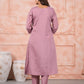 Rajwada Faded Pink Silk Blend Embroidered Stitched Kurta Set For Women