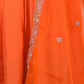 Rajwada Orange Silk Blend Embroidered Stitched Kurta Set For Women