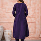 Rajwada Purple Viscose Rayon Embroidered Stitched Kurta Set For Women