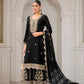 Rajwada Black Chinon Embroidered Stitched Kurta Set For Women