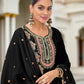 Rajwada Black Chinon Embroidered Stitched Kurta Set For Women