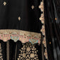Rajwada Black Chinon Embroidered Stitched Kurta Set For Women
