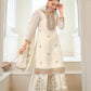 Rajwada White Chinon Embroidered Stitched Kurta Set For Women