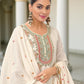 Rajwada White Chinon Embroidered Stitched Kurta Set For Women
