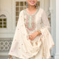 Rajwada White Chinon Embroidered Stitched Kurta Set For Women