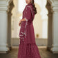 Rajwada Dusty Maroon Chinon Embroidered Stitched Kurta Set For Women