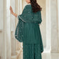 Rajwada Teal Green Chinon Embroidered Stitched Kurta Set For Women