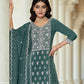 Rajwada Teal Green Chinon Embroidered Stitched Kurta Set For Women