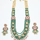 Rajwada Golden And Green Alloy Kundan Jewellery Set For Women