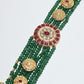 Rajwada Golden And Green Alloy Kundan Jewellery Set For Women