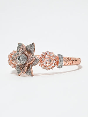 Rajwada Rose Gold Alloy Embellished Bracelet For Women