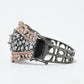 Rajwada Black Silver And Rosegold Alloy Embellished Bracelet For Women