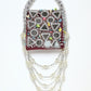 Rajwada Maroon Suede Embellished Clutch For Women