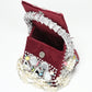 Rajwada Maroon Suede Embellished Clutch For Women