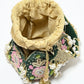 Rajwada Green Suede Embroidered Lotus Potli For Women