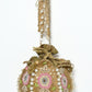 Rajwada Beige Suede Embroidered Lotus Potli For Women