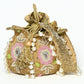 Rajwada Beige Suede Embroidered Lotus Potli For Women