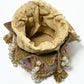 Rajwada Beige Suede Embroidered Lotus Potli For Women