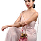 Rajwada Pink Suede Embroidered Lotus Potli For Women