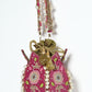 Rajwada Pink Suede Embroidered Lotus Potli For Women