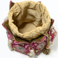 Rajwada Pink Suede Embroidered Lotus Potli For Women