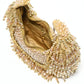 Rajwada Beige Suede Embellished Clutch For Women