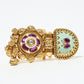 Rajwada Gold And Blue Alloy Embellished Ring For Women