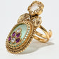 Rajwada Gold And Blue Alloy Embellished Ring For Women
