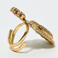 Rajwada Gold And Blue Alloy Embellished Ring For Women