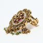 Rajwada Gold And Pink Alloy Embellished Ring For Women