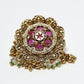 Rajwada Gold And Pink Alloy Embellished Ring For Women