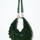 Rajwada Dark Green Suede Embellished Clutch For Women