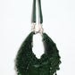 Rajwada Dark Green Suede Embellished Clutch For Women