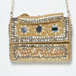 Rajwada Beige Suede Embellished Clutch For Women