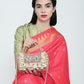 Rajwada Beige Suede Embellished Clutch For Women