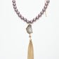 Rajwada Mauve Pink Alloy Pear And Stone Neckpiece For Women