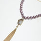 Rajwada Mauve Pink Alloy Pear And Stone Neckpiece For Women