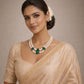 Rajwada White And Green Alloy Pear And Stone Neckpiece For Women
