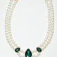 Rajwada White And Green Alloy Pear And Stone Neckpiece For Women