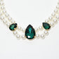 Rajwada White And Green Alloy Pear And Stone Neckpiece For Women